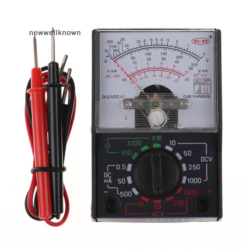 [newwellknown] DC/AC 1000V Voltímetro 250mA Amperímetro 1K Medidor De Resistência Ferramenta Multímetro Analógico Nwk