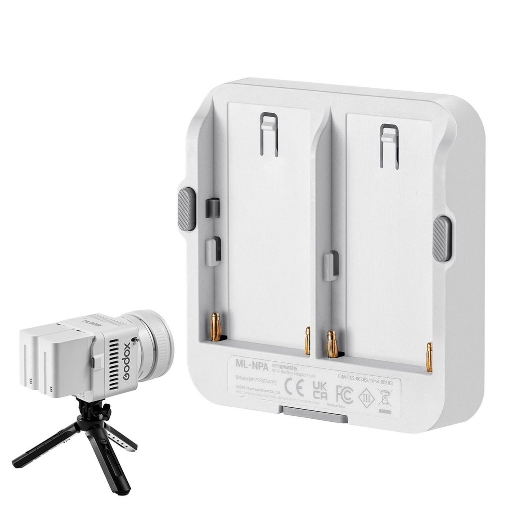 Adaptador de bateria Extra Godox NP-F Para Luzes LED ML-80 e ML-150