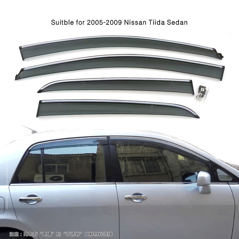 Dedicado 2005-2009 Nissan Tiida Janela Bloco à prova de chuva Moldagem por injeção Nissan Tiida/Versa Sobrancelha à prov