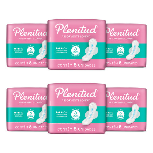 Kit 6 - Absorvente Longo Plenitud Femme para Escapes de Urina