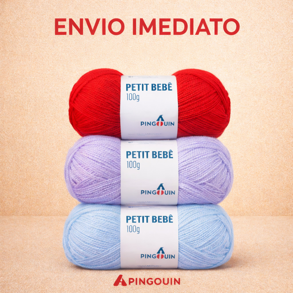 Lã Petit Bebe Fio Pingouin 100g - Artesanato, Crochê e Tricô