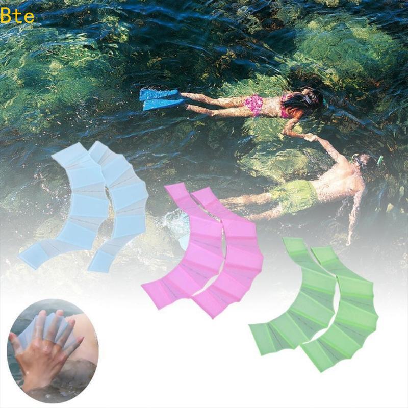 Bte 1 Par Barbatanas Natação Silicone Para Jovens, Dedo, Treinamento Mão Melhorar A Velocida