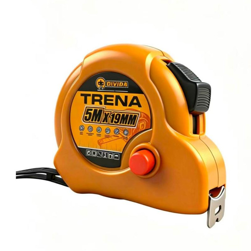 1/2 Trena Profissional de Plástico comde 5 m, 7,5 m e 10 m, com alças e mecanismos de travamento em aço H-17