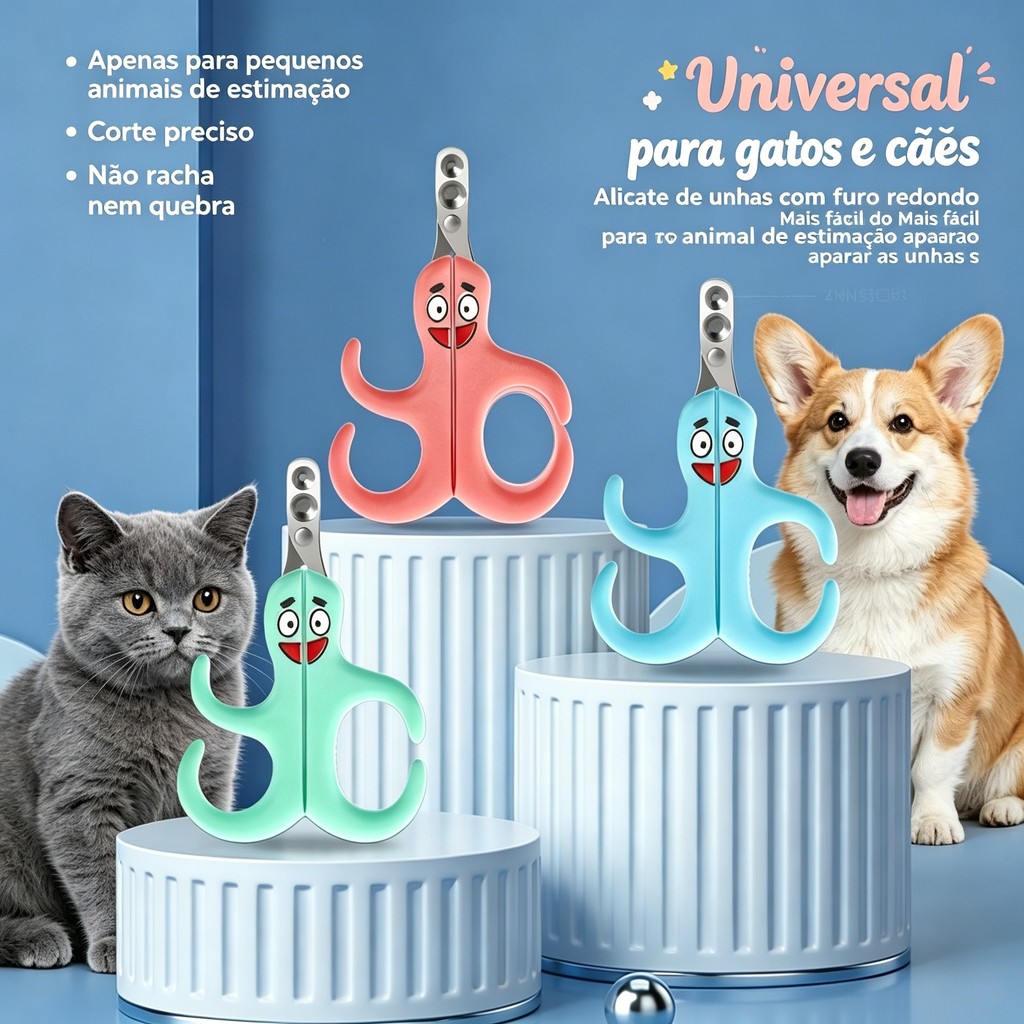 Tesoura Alicate Cortador de Unha Para Gato Corte Seguro e Confortável