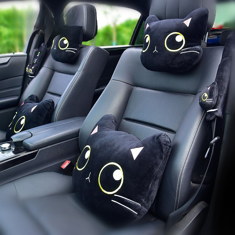 Travesseiro De Carro Super Cabeça De Pescoço Suporte De Gato De Desenho Animado Para Cintos De Segurança De Viagem * -