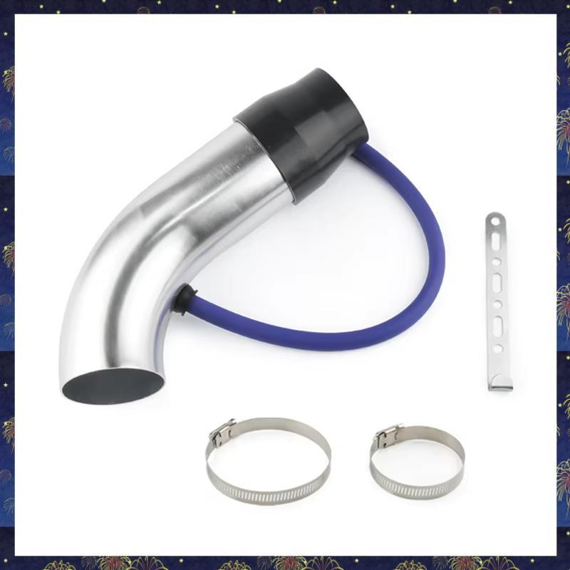 Liga De Alumínio 3 " 75mm Sistema De Entrada De Ar Frio Do Carro Turbo Tubo De Indução Kit De Guia Prata