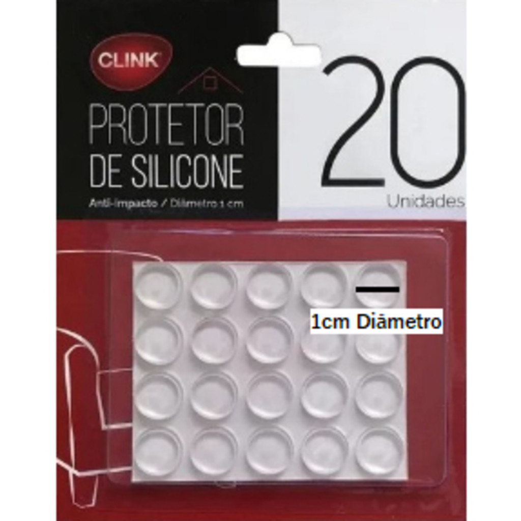 Protetor Adesivo Silicone Anti-Impacto Redondo 20 Ou 12 Unidades Clink Multiuso Universal