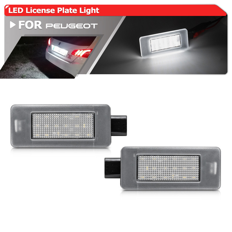 2x Para Peugeot 308 II T9 Hatchback SW 3008 208 2008 207 CC Citroen C3 III C4 C5 Led Luzes Da Placa De Licença Traseira 