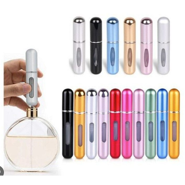 Kit 3 6 ou 12 Frasco Perfume Viagem 5ml Recarregável Atomizador Spray Portátil -Frascos para viagem