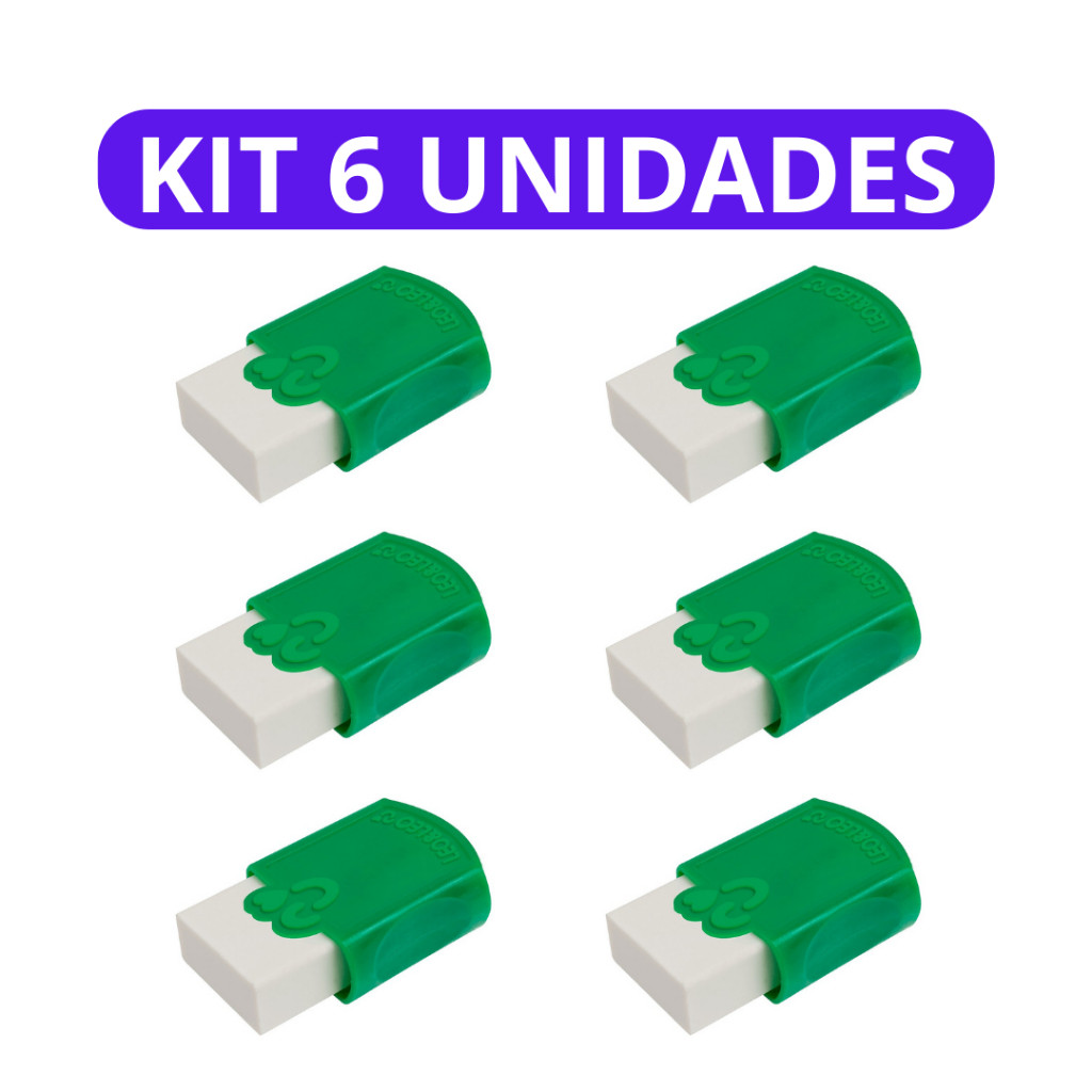 Borracha Plástica Branca com Capa Leo e Leo - Leonora-Kit 6 unidades