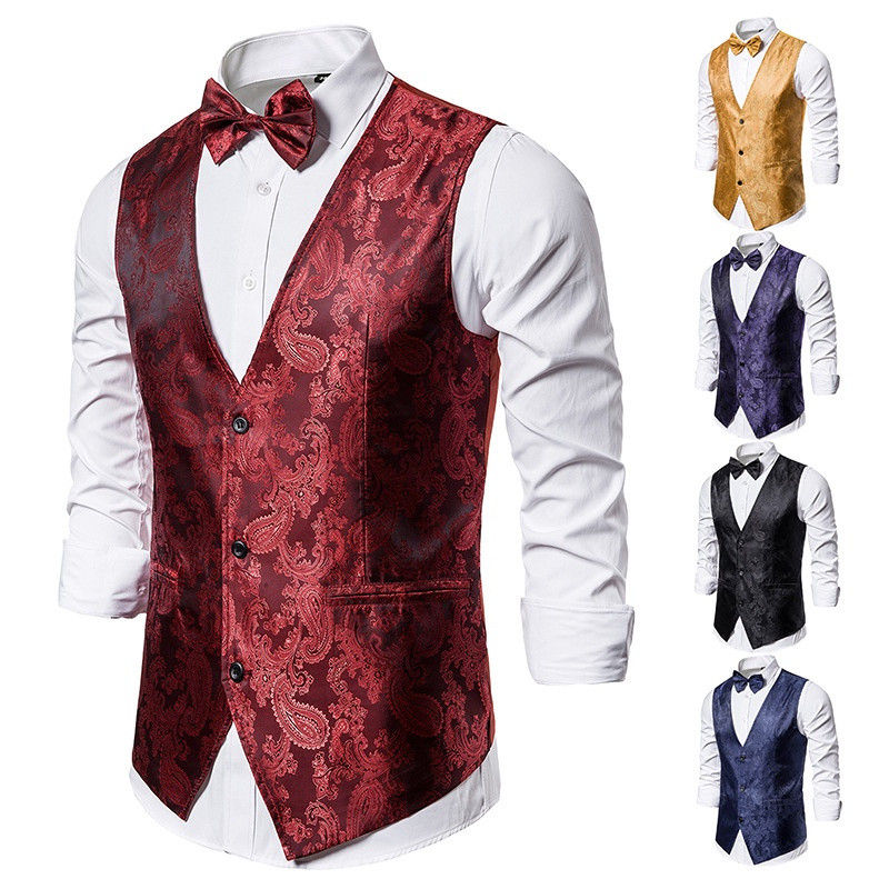Colete Formal de Luxo Masculino, Estilo Ajustável, Para Negócios, Anfitrião, Casamento, Banquete, Festa 3841