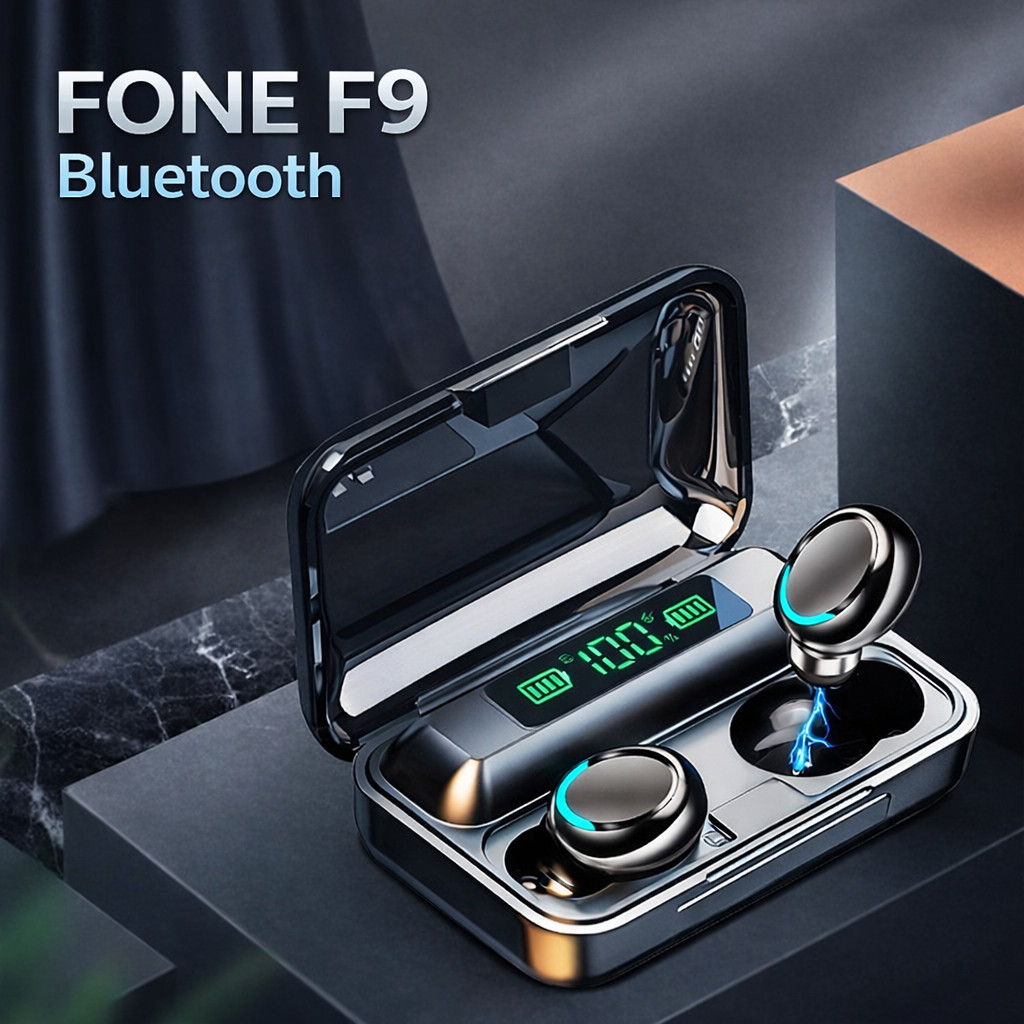 Fone F9-5 Bluetooth V5.3 Carregador de Celular Prova Dágua Powerbank