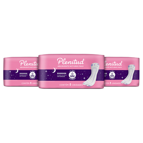 Kit 3 - Absorvente Noturno Maxi Plenitud Femme para Escapes de Urina
