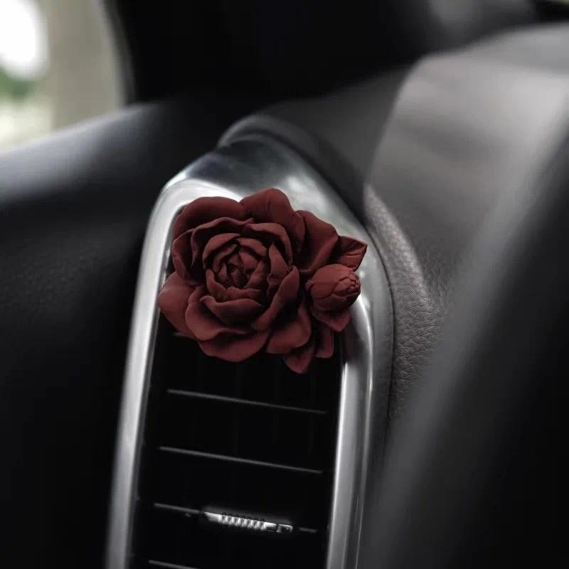 Vintage Vermelho Rosa Jasmim Saída De Ar Do Carro Condicionado Difusor De Aroma Temperamento Estilo Deusa Decoração De P