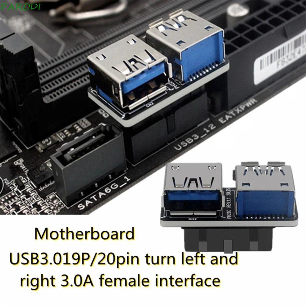 Adaptador USB 3.0 Fêmea Para Placa-Mãe PARODI Forte Durável 19 20 Pinos A Computador