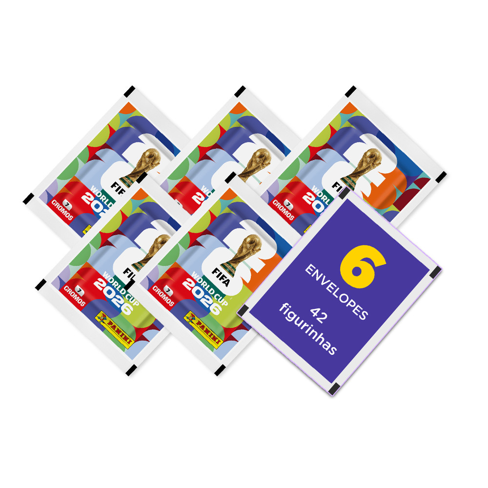 Copa do Mundo 2026 - Contém 6 Envelopes (42 Figurinhas) Oficial Panini