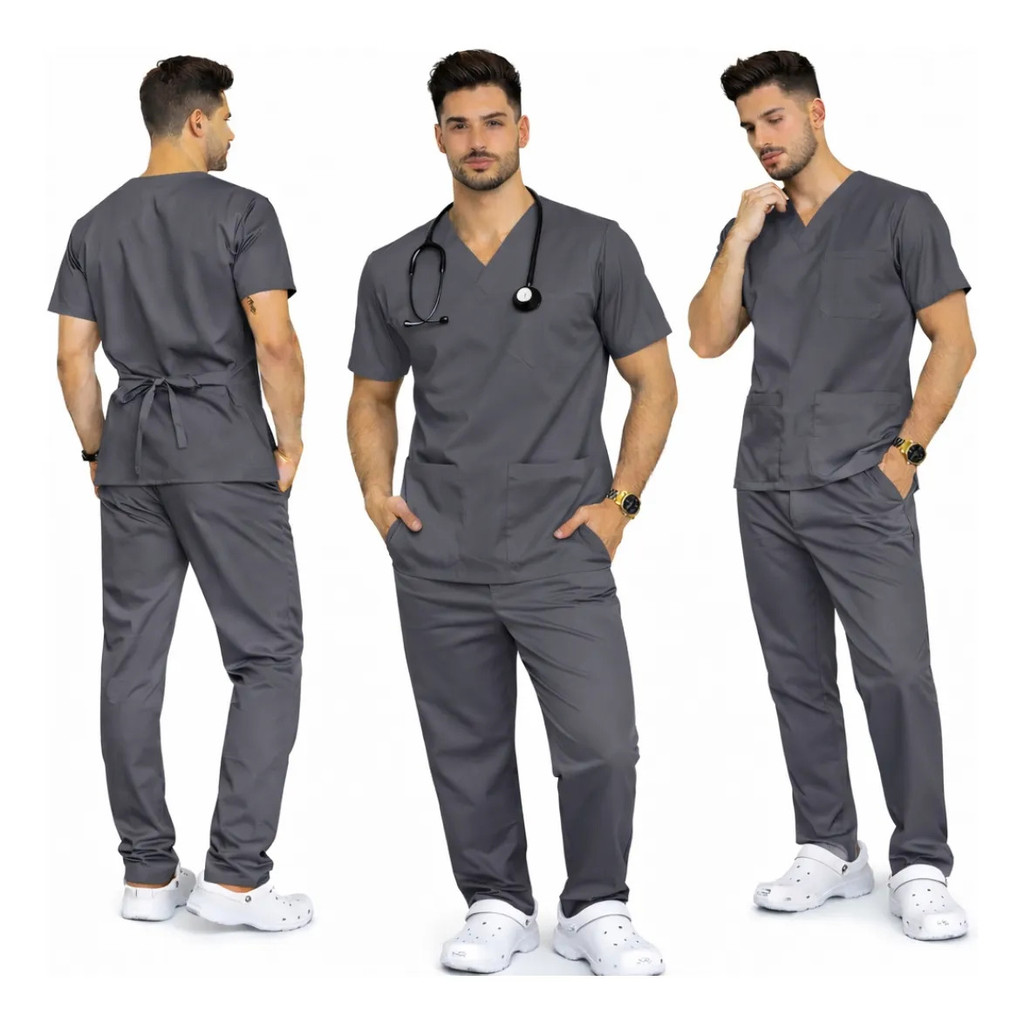 Scrub Oxford Profissional Pijama Oxford Hospitalar Macio Resistente e Não Amassa