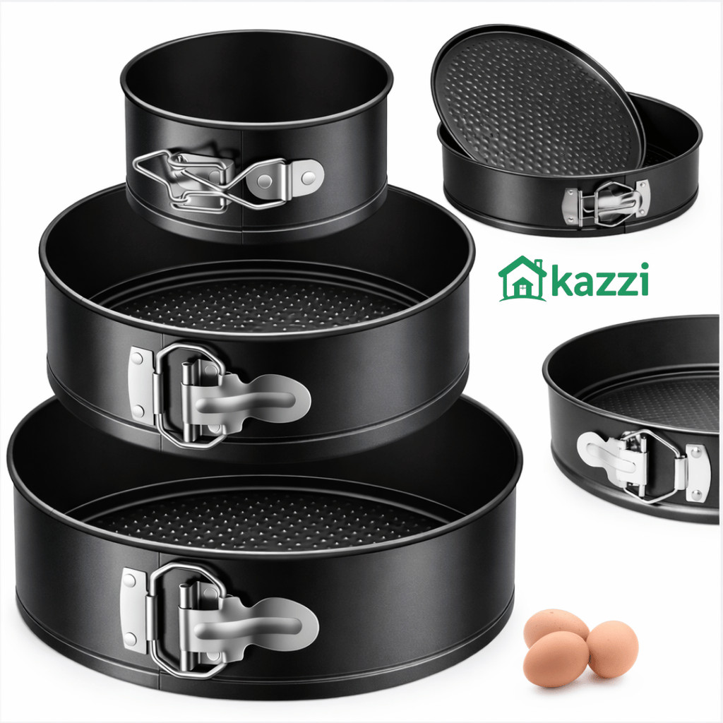 Kit 3 Formas de Bolo Redonda Antiaderente Fundo Removível 24 26 28cm Aço Carbono Profissional