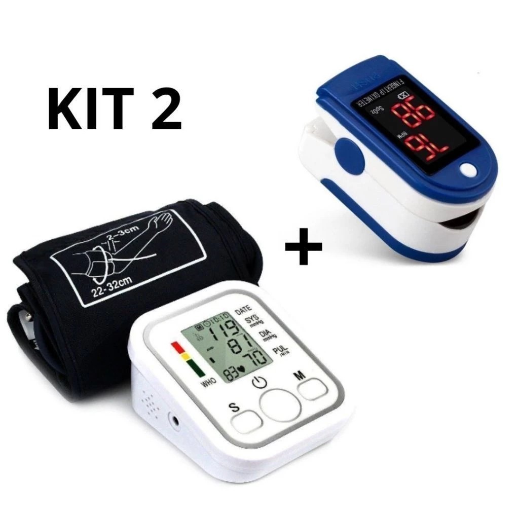 KIT Medidor de Pressão + Medidor de Pulso Oximetro