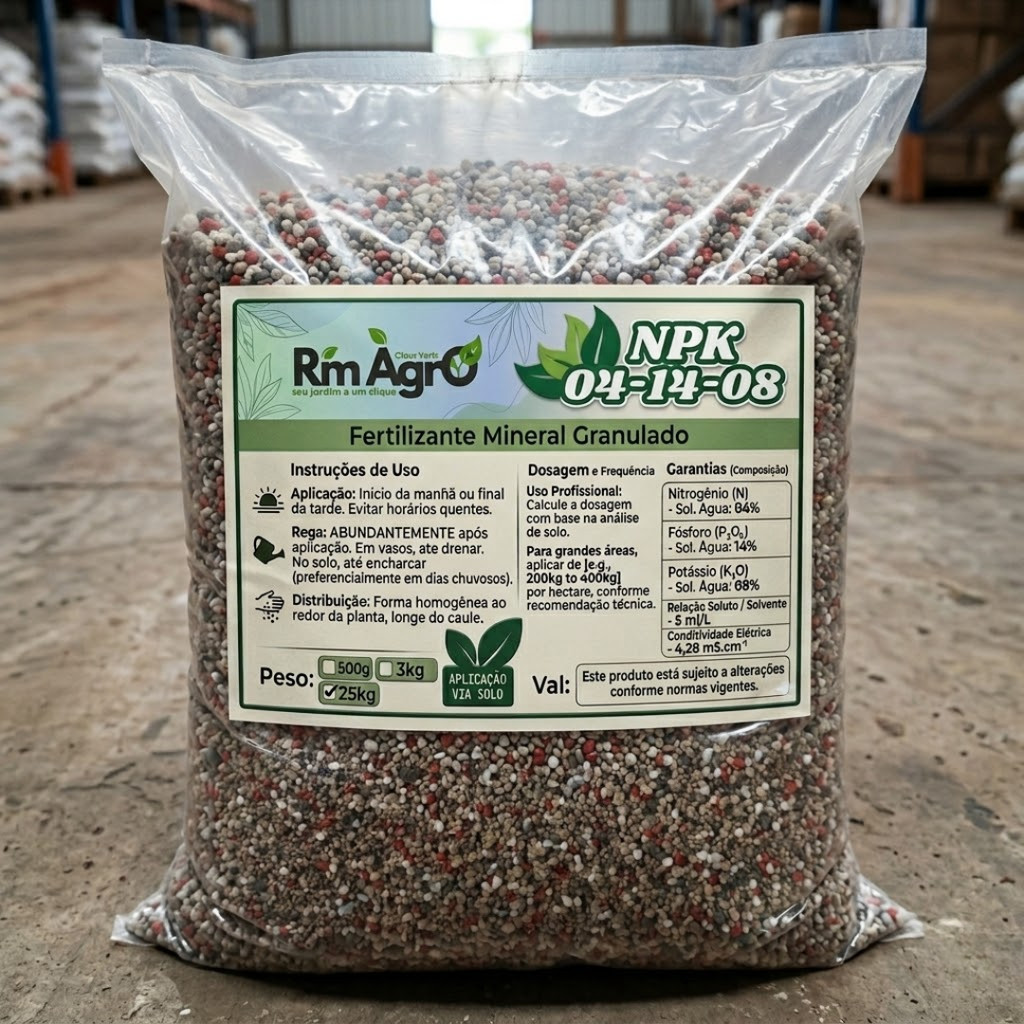 Fertilizante NPK 04-14-08 Granulado Adubo 25kg
