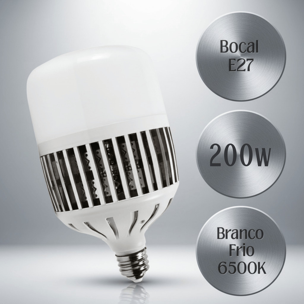 Lâmpada LED Bulbo 200W AAATop Bivolt Branco Frio 6000K a 6500K Luz Branca E40 E27 Luz para Galpão