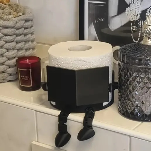 Suporte de Papel Higiênico com Pernas Articuladas - Moderno Engraçado Organização Casa Banheiro