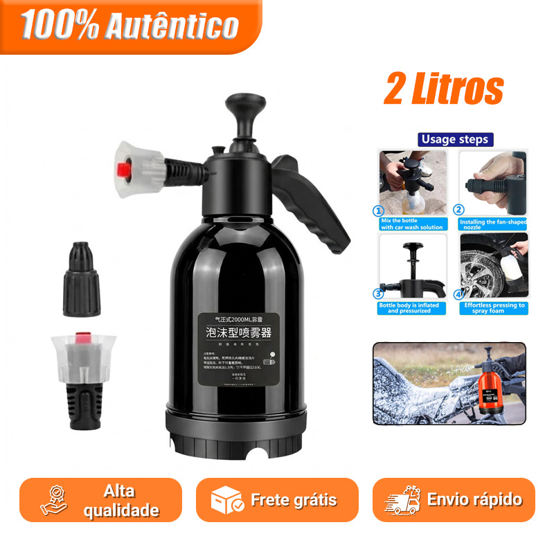 Snow Foam Pressão Manual 2L Profissional Pulverizador Borrifador Spray Limpeza Jardim Regar Espuma
