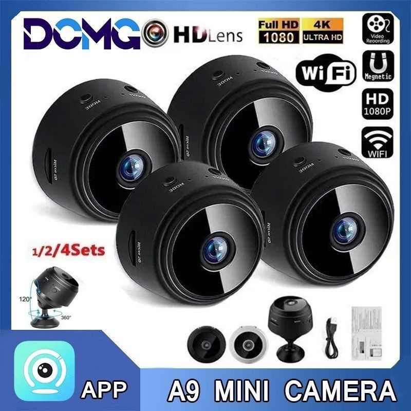 Câmera Mini A9 1080P WiFi | Kit com 1 a 4 Unidades para Segurança