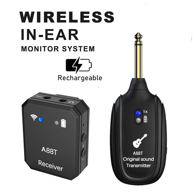 Sistema De Monitor Intra-Auricular Sem Fio 2.4G IEM Com Transmissor E Receptor Emparelhamento Automático Para Igreja/Ban