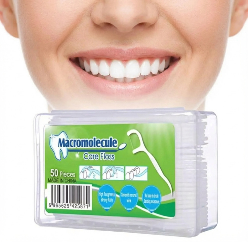Kit 50/100/150/200 pcs Fio Dental floss pick higiene bucal com haste rígida para limpeza de aparelho