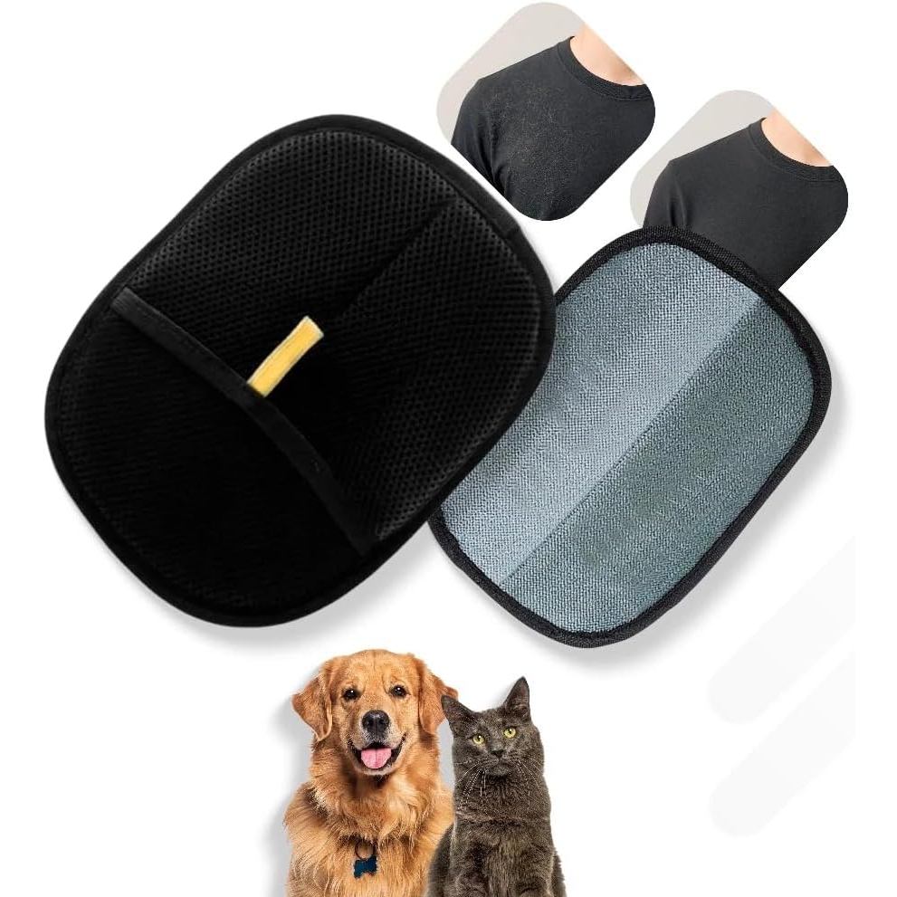 1 - 2 Luva Pet Removedora De Pelos Pet Gato Cachorro Limpa Sofá Cama Escova Mágica Conforto Promoção