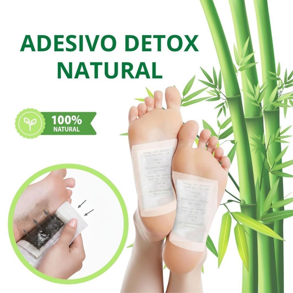 Kit 10 Adesivos Detox para Pés almofadas Anti Inchaço Eliminador Toxinas Impurezas Produto Natural.