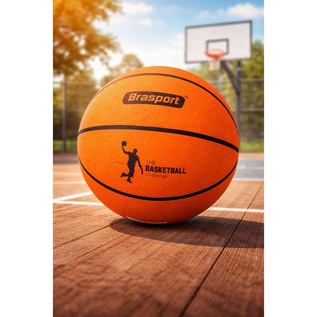 Kit Bola Basquete Tamanho Oficial + Bomba Inflar Bico Ar Para Encher Bola Basketball Quadra