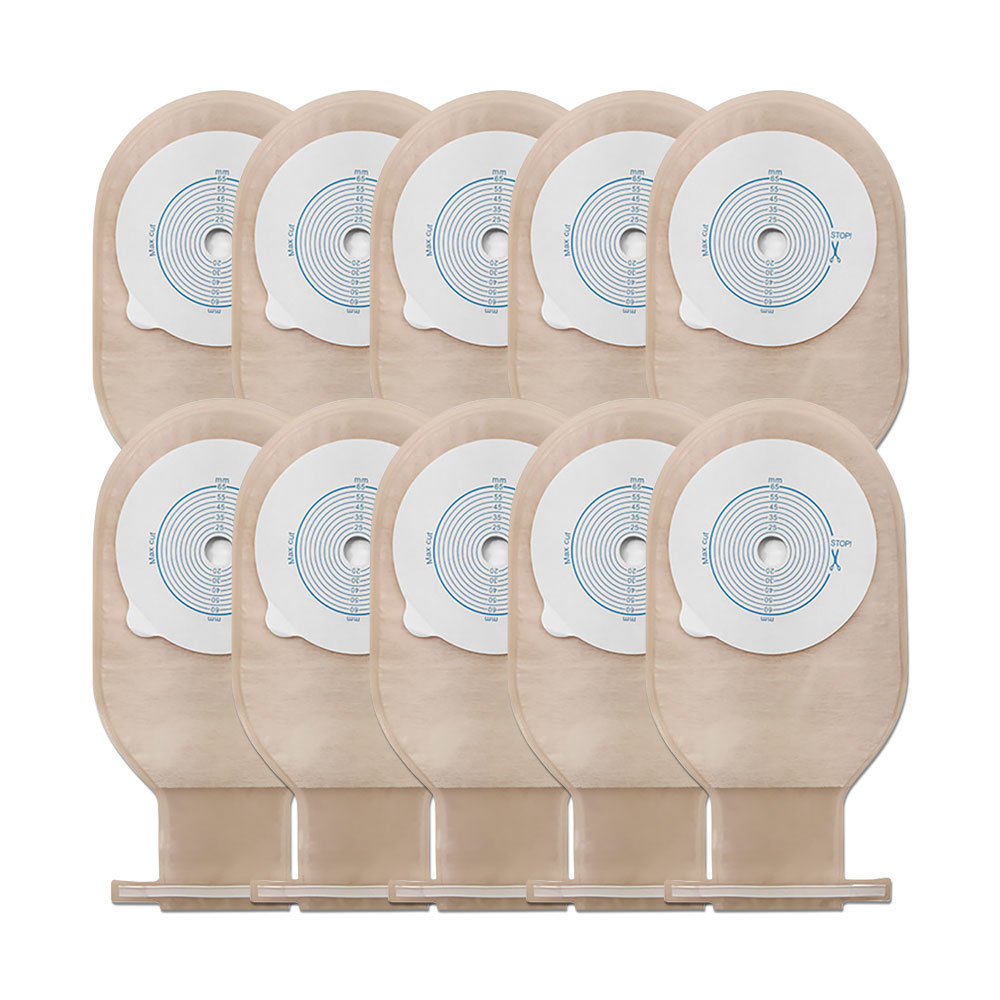 10 Sacos Da Colostomia Dos Pces , Bolsa Drenável Ostomia Peça Única Para O Cuidado Do Estoma Ileostomia , Corte 20mm-65m