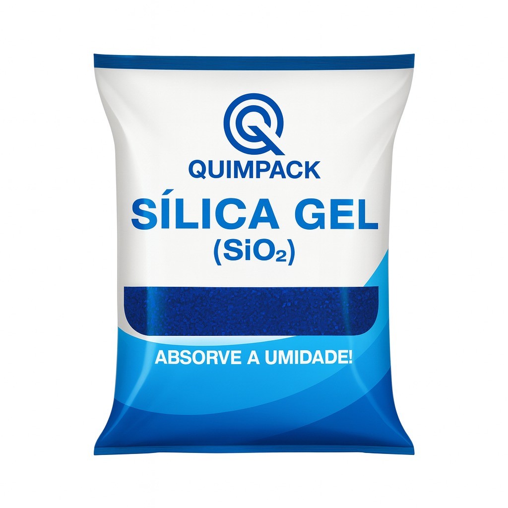 Sílica Gel Azul Desumidificante 4-8mm Quimpack - Pct c/1kg 