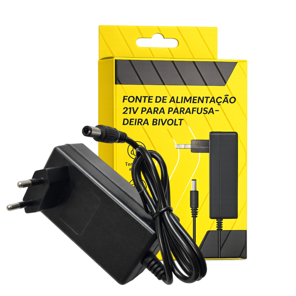 Fonte Carregador 21V para Parafusadeira Bivolt P4 1000mA – BOM-5591