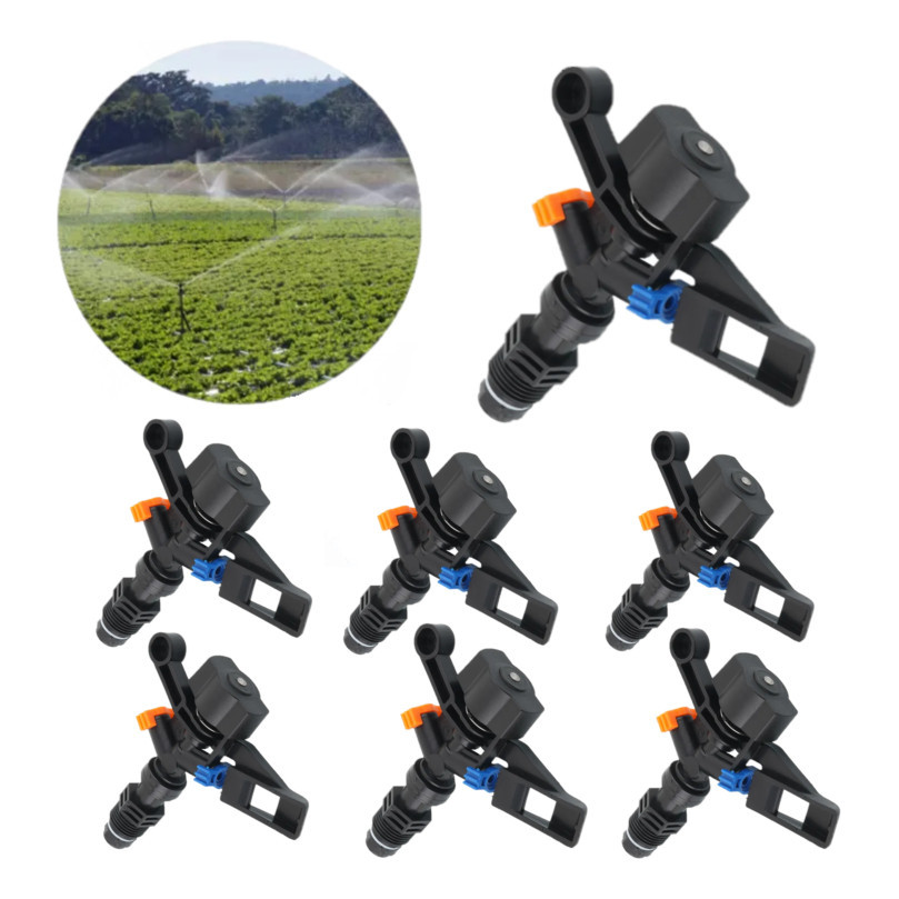 Kit 6 Aspersores Giratórios 360° para Irrigação - Alcance 16-24m, Rosca 1/2