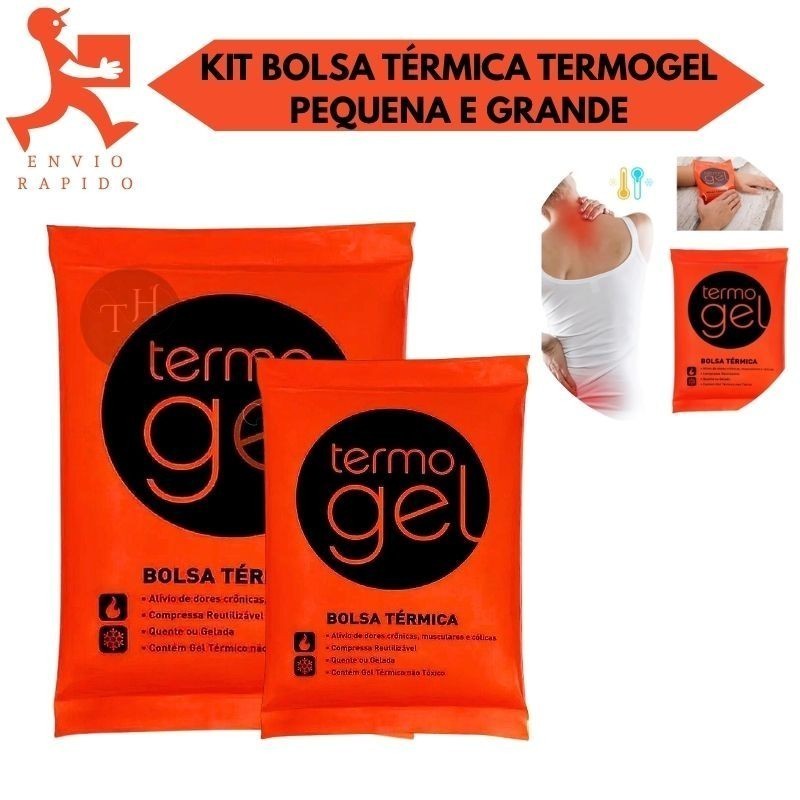 Kit 2 Bolsas Térmicas Termo Gel Tamanho Grande e Pequena 350ML/650 ML Para Compressa Fria Ou Quente