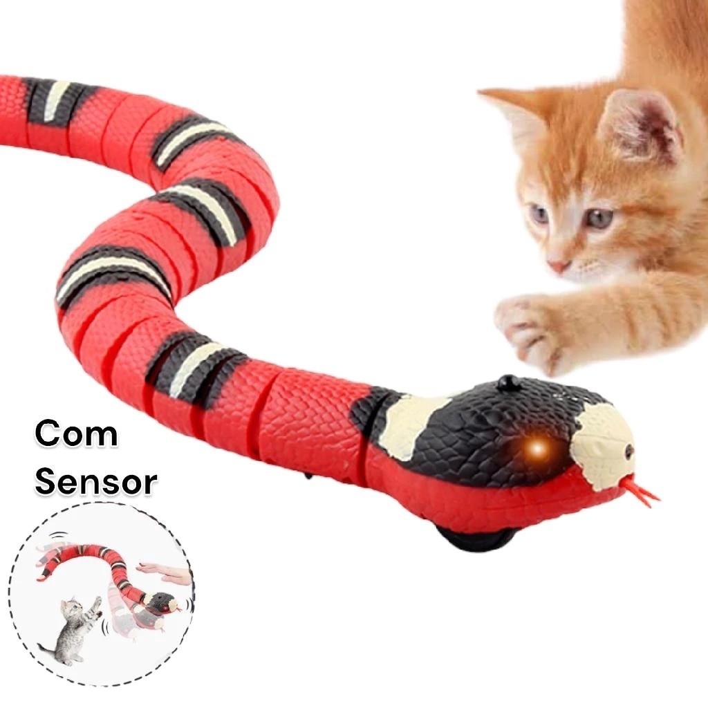 Brinquedo de Cobra Interativo para Gatos - Indução Elétrica e Design Biônico com Carregamento USB