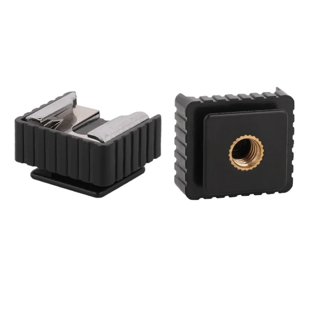Adaptador Sapata Flash Fêmea Rosca 1/4 Tripé Câmera Hot Shoe