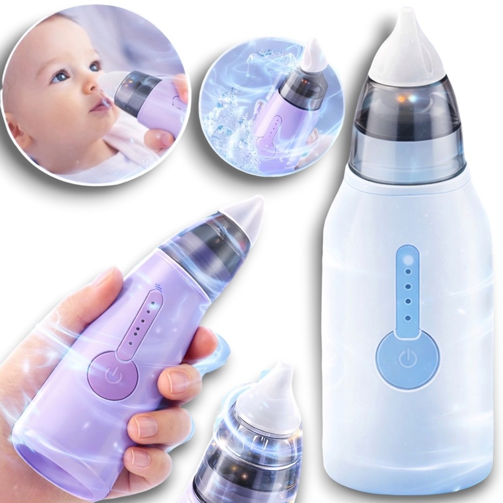 Aspirador Nasal Elétrico Portátil Para Recém Nascido E Crianças Sução Regulável Luz E Som Anti-Refluxo Original