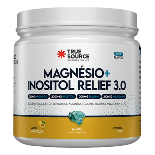 Magnésio + Inositol Relief 3.0 True Source Sabor Maracujá X 350g