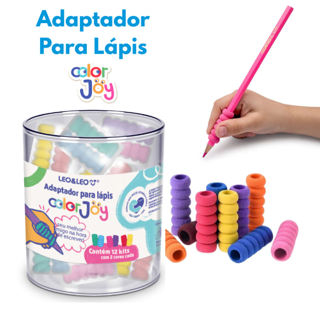 Kit Adaptadores para Lápis Ergonômico para Escrita HB Crianças Atípicas TED TDAH TOD - Colorjoy