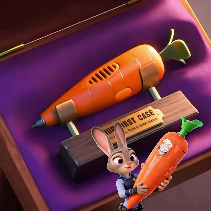 Zootopia Judy Hopps Caneta Gravadora De Voz De Cenoura Com Tema 2 Em 1 , Brinquedo De Escrita E Gravador , Presente Fofo
