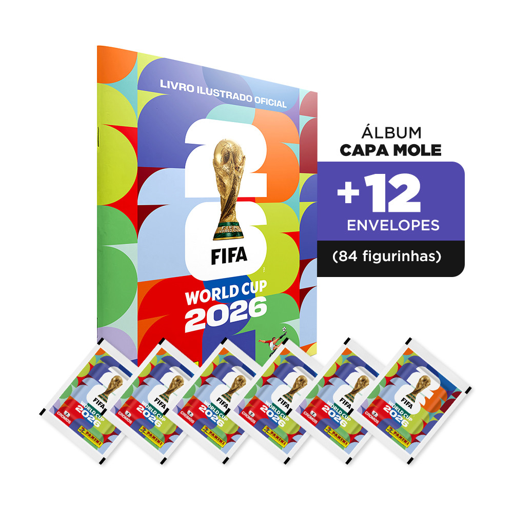 Copa do Mundo 2026 Álbum Capa Mole+12 Envelopes(84 Figurinhas) Oficial Panini
