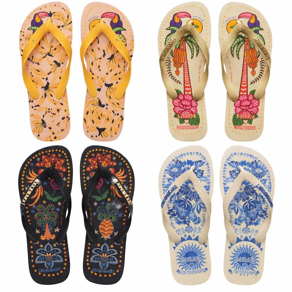 Kit 2 Sandália Floral Feminina Leve Macia Antiderrapante Super Oferta