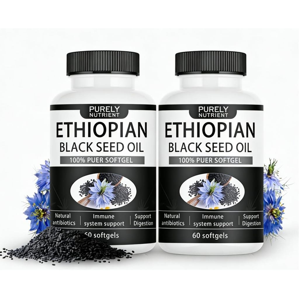 Purely Nutrient Ethiopian Black Seed Oil,Non-GMO, Gluten-Free,60 Count