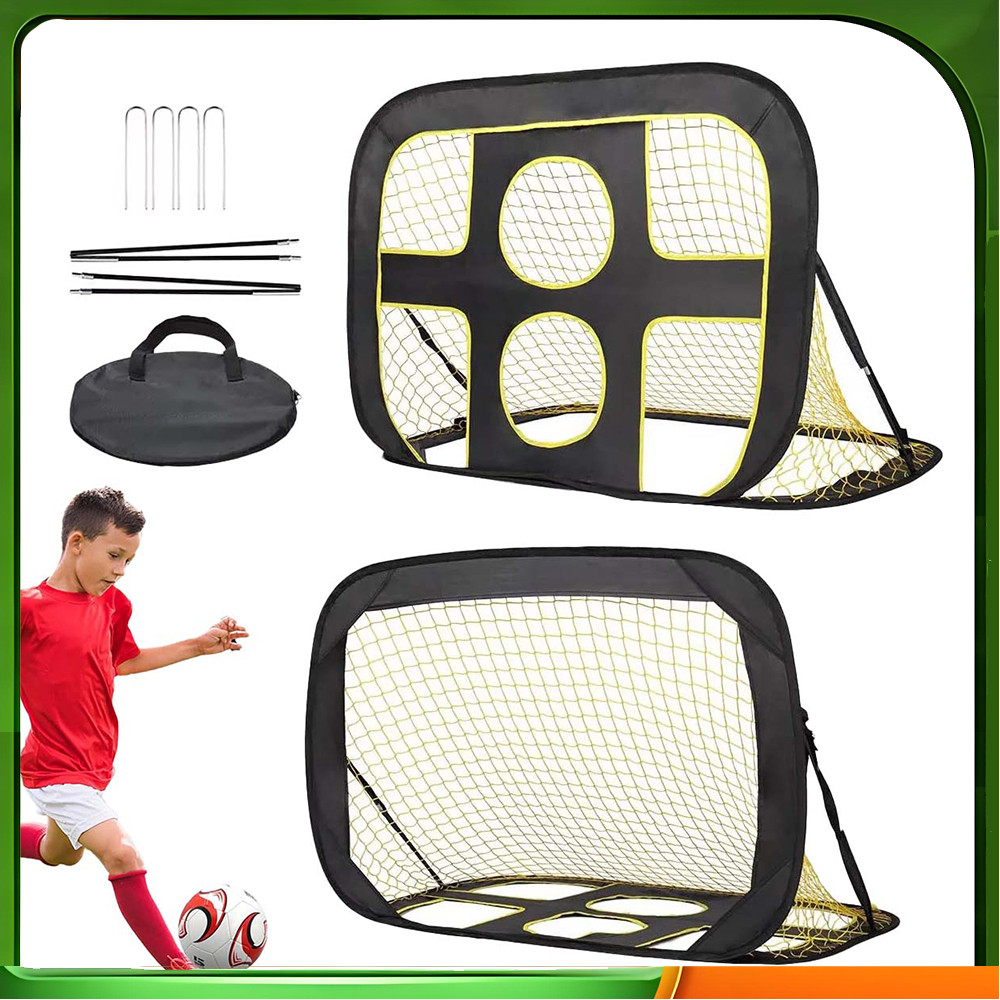 Gol de treinamento de futebol de seis furos com saco de armazenamento Suporte de unhas terrestres Equipamento de conjunt