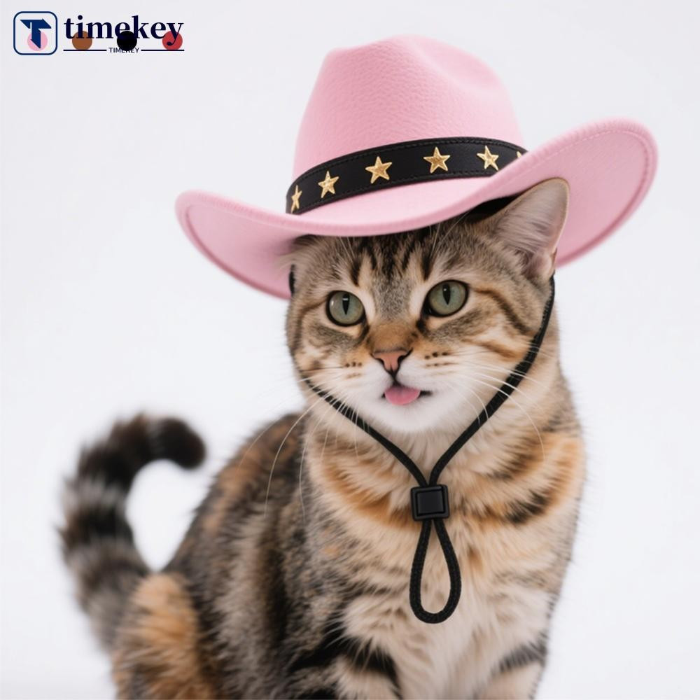 Chapéu de Cowboy Engraçado para Cães de Estimação TIMEKEY, Vestuário de Outono e Inverno, Adequado para Cães e Gatos Peq