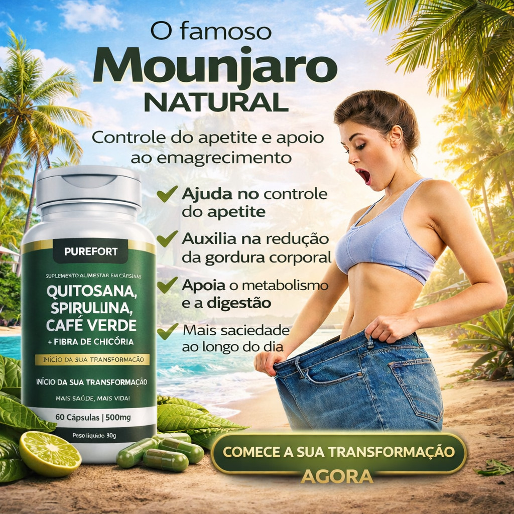 Quitosana + Spirulina + Psyllium + Fibra de Chicória + Café Verde | Suplemento Alimentar Original | 600mg